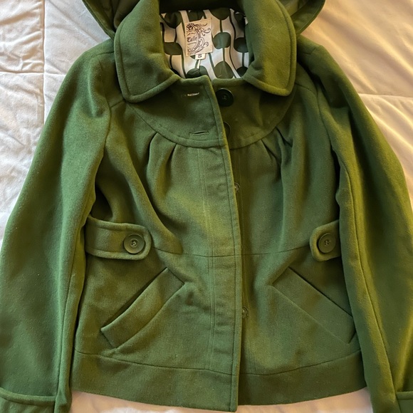 Green pea coat army green - Picture 1 of 5
